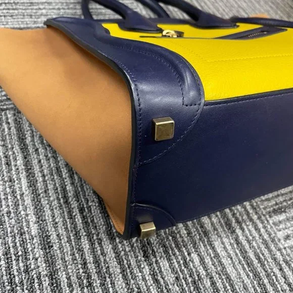 Celine Multicolor Suede And Leather Micro Luggage Tote - Picture 11 of 16